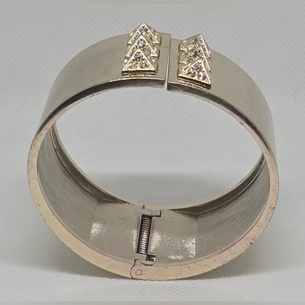 Victoria’s Secret Gold Cuff Bracelet w/ Crystal Stud Accents – Statement - Picture 7 of 10